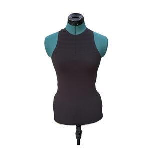 Lululemon Reveal Tank (Stripes) Racerback Top Black Seamless‎ Sz 2-4 No Size Tag